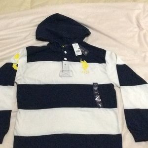 Navy/white Stripe Polo Shirt